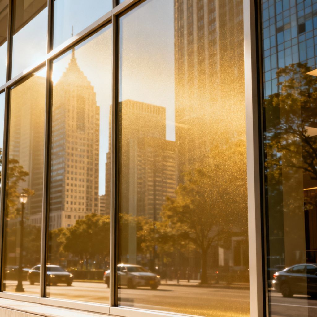 folia lustrzana na wymiar na biurowcu